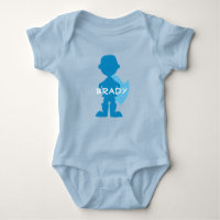 Baby Boy Superhero Blue Silhouette Personalisiert