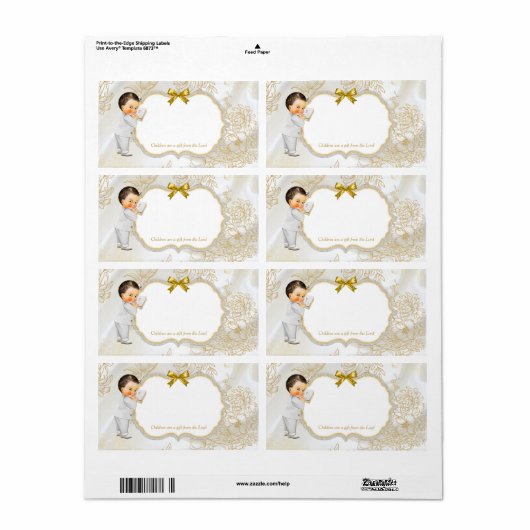Baby Boy Taufe Christening Communion Gold White (Vorne)