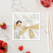 Baby Boy Taufe Christening Gold Bow Serviette (Beispiel)