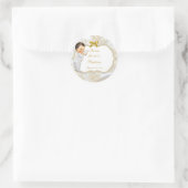 Baby Boy Taufe Christening Gold Cross Runder Aufkleber (Tasche)