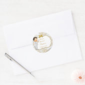 Baby Boy Taufe Christening Gold Cross Runder Aufkleber (Umschlag)