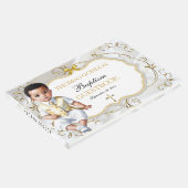 Baby Boy Taufe Christening White & Gold Cross Gästebuch (Ecke)