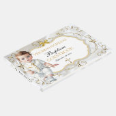 Baby Boy Taufe Christening White & Gold Cross Gästebuch (Ecke)