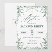 Baby Boy Taufe Einladung (Vorne/Hinten)