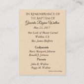 Baby Boy Taufe Erinnerung Heilige Karte (Rückseite)