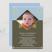 Baby Boy Taufe Foto Pauschaleinladung Einladung (Vorne/Hinten)