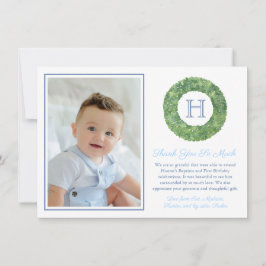 Baby Boy Taufe Geburtstag Smart Monogram Dankeskarte