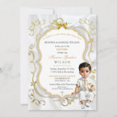 Baby Boy Taufe Kommunion Christening Einladung (Vorderseite)