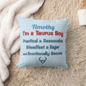 Baby Boy Taurus Zodiac Red und Blue Karos Kissen (Decke)