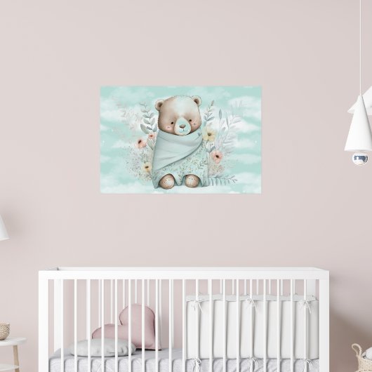 Baby Boy Teddy Bär in einer Decke Poster (Kinderzimmer 2)