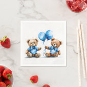 Baby Boy Teddy Bären mit Balloons Serviette (Beispiel)