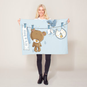 Baby Boy Teddy Bear Baby Blanket Fleecedecke