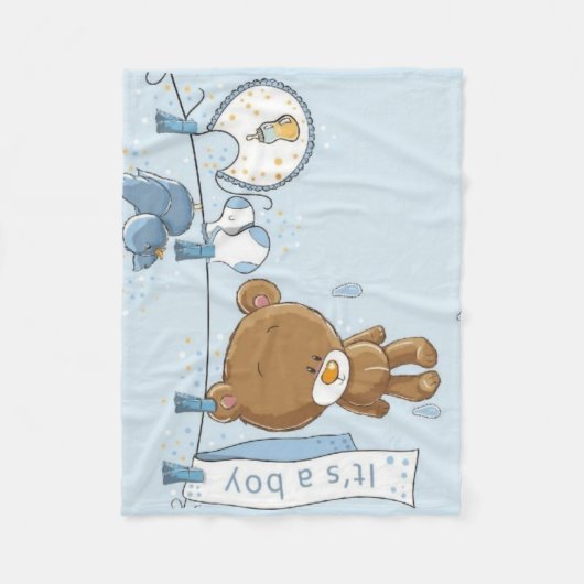 Baby Boy Teddy Bear Baby Blanket Fleecedecke (Vorderseite)