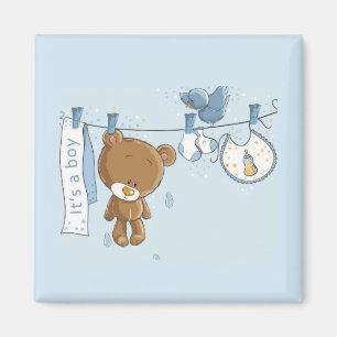 Baby Boy Teddy Bear Baby Magnet