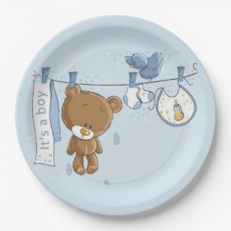 Baby Boy Teddy Bear Baby Pappteller