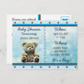 Baby Boy Teddy Bear Baby Shower Einladung (Vorne/Hinten)