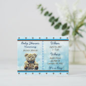 Baby Boy Teddy Bear Baby Shower Einladung (Stehend Vorderseite)