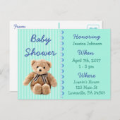 Baby Boy Teddy Bear Baby Shower Einladung (Vorne/Hinten)