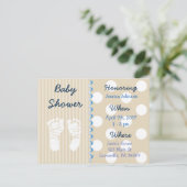 Baby Boy Teddy Bear Baby Shower Einladung (Stehend Vorderseite)