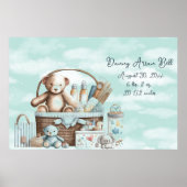 Baby Boy Teddy Bear Basket of Toys Poster (Vorne)