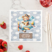 Baby Boy Teddy Bear Pilot Napkins Custom Serviette (Beispiel)