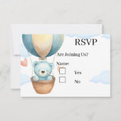 Baby Boy Teddy Bear RSVP Cards  Karte (Vorderseite)