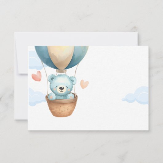 Baby Boy Teddy Bear RSVP Cards  Karte (Rückseite)