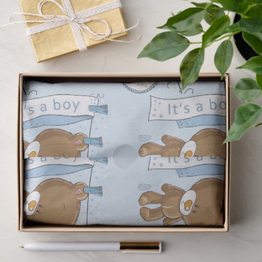Baby Boy Teddy Bear Seidenpapier (Geschenk)