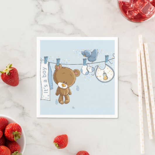 Baby Boy Teddy Bear Serviette (Beispiel)