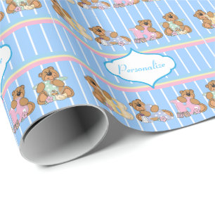 Baby Boy Teddy Bears Geschenkpapier