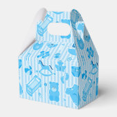 Baby Boy Things Pattern Blue Geschenkschachtel (Rückseite)