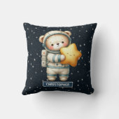 Baby Boy Throw Kissen mit Astronaut Teddy Bear (Rückseite)