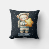 Baby Boy Throw Kissen mit Astronaut Teddy Bear (Vorderseite)