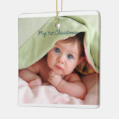 Baby Boy Tiny T-Shirt Foto Ornament mit Geburtssta (Links)
