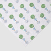 Baby Boy Topiary mit blauem Bow gepottet Seidenpapier (Ausschnitt)