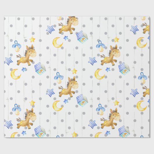 Baby Boy Toys Pattern Babydusche Geschenk Kinderzi Geschenkpapier (Flach)