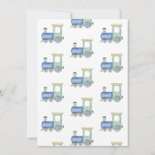 Baby Boy Trains und Flugzeug Babydusche Einladung (Rückseite)