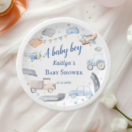 Baby Boy Transportwagen Kinderdusche Pappteller