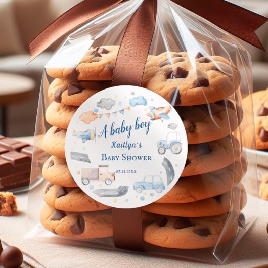 Baby Boy Transportwagen Kinderdusche Runder Aufkleber