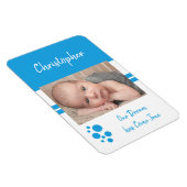 Baby Boy Traum wird in Blau und Weiß Foto Magnet (Rechte Seite)