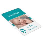Baby Boy Traum wird wahr Aqua und Weiß Foto Magnet (Rechte Seite)