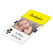 Baby Boy Traum wird wahr gelb-weiß Foto Magnet (Linke Seite)