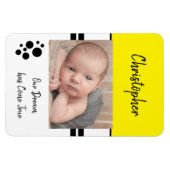 Baby Boy Traum wird wahr gelb-weiß Foto Magnet (Horizontal)