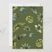 Baby Boy Tropical Jungle Safari Animals Dusche Einladung (Rückseite)