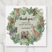 Baby Boy Tropical Jungle Safari Animals Dusche Geschenkanhänger (Rückseite)