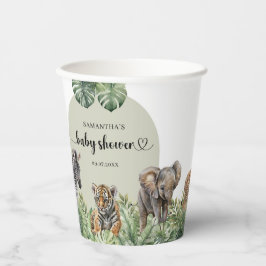Baby Boy Tropical Jungle Safari Animals Dusche Pappbecher