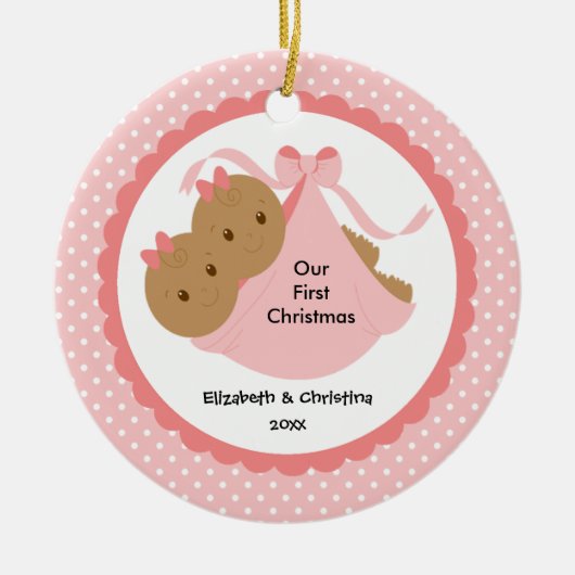 Baby Boy Twins Baby's First Christmas Ornament (Vorne)