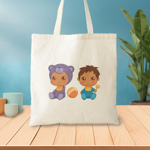 Baby Boy Twins Lila Bear Jumpsuit Toe Bag Tragetasche