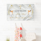 Baby Boy Twins Taufe Christening Gold Banner (Insitu)