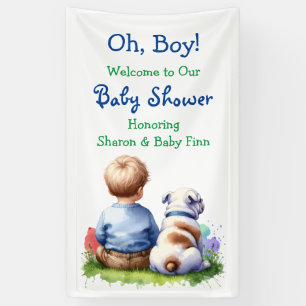 Baby Boy und seine Bulldog Babydusche Banner